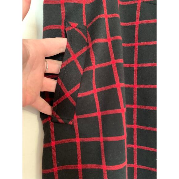 J.Jill NWT Small Women's Plaid Black/Rd Faux Wrap Soft Knee Length Skirt - Picture 3 of 7
